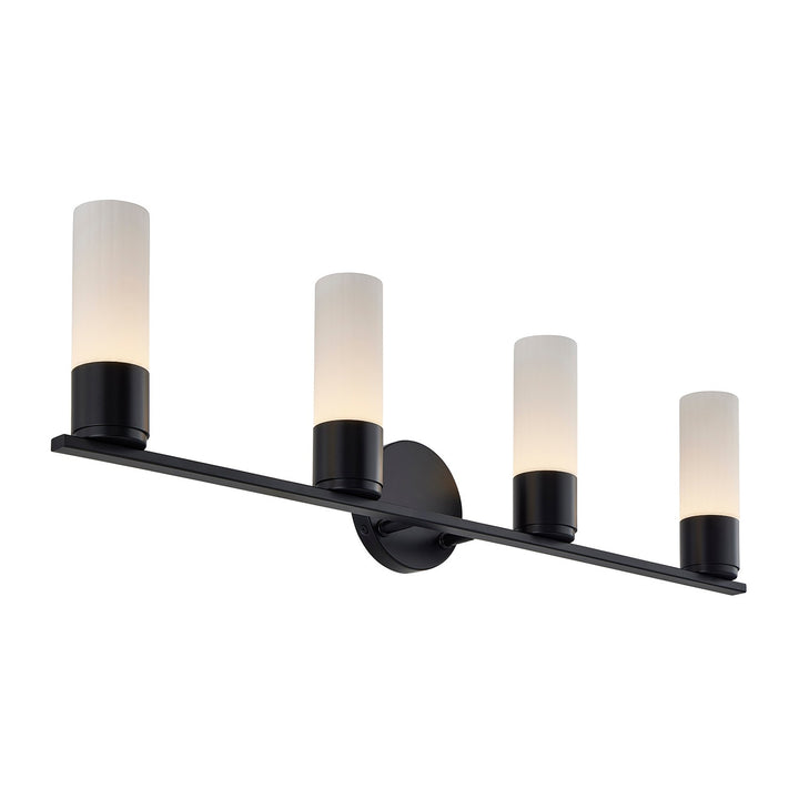 Justice Designs - FSN-8374-OPAL-MBLK - LED Bath Bar - Fusion - Matte Black