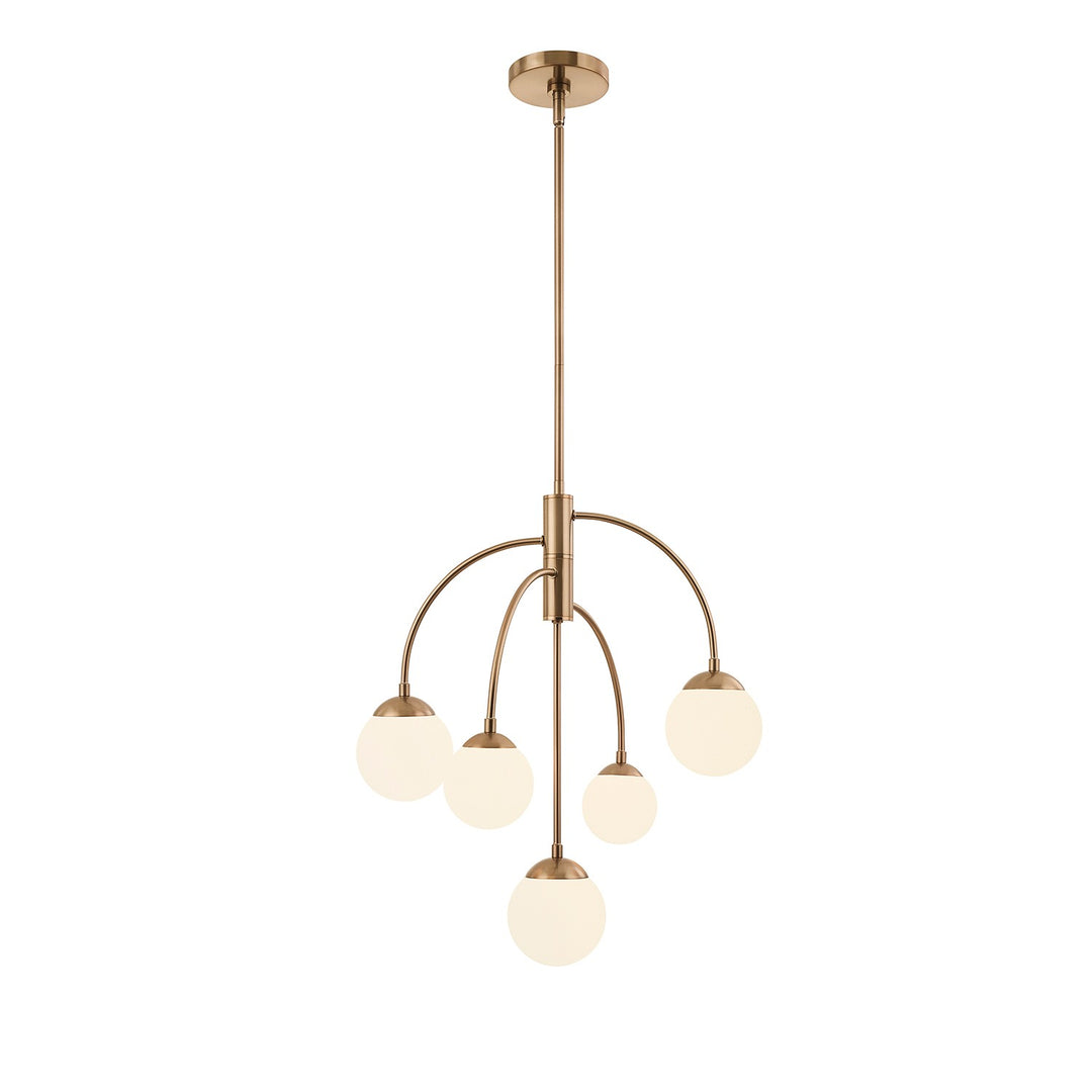 Justice Designs - FSN-9010-ETCH-BRSS - Five Light Chandelier - Fusion - Brushed Brass