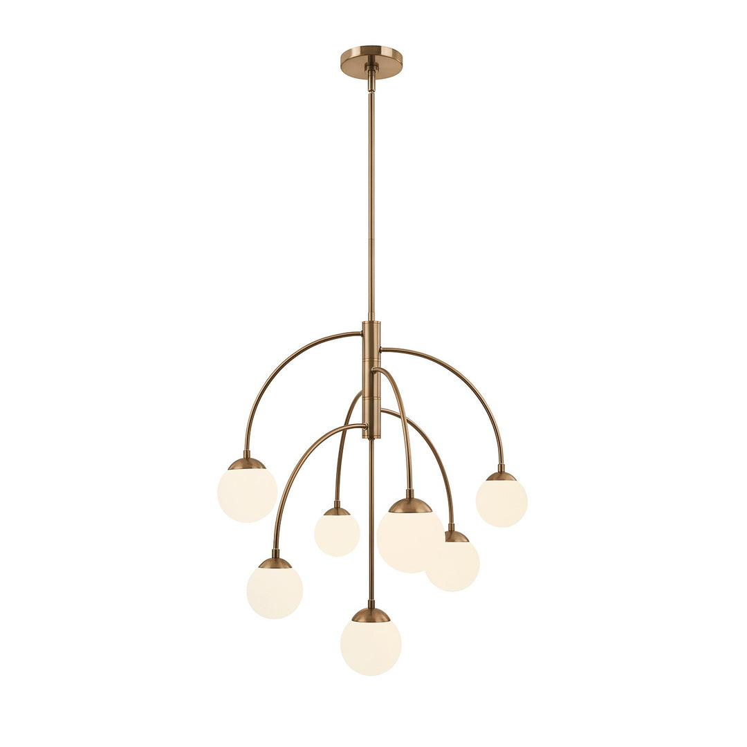Justice Designs - FSN-9013-ETCH-BRSS - Seven Light Chandelier - Fusion - Brushed Brass