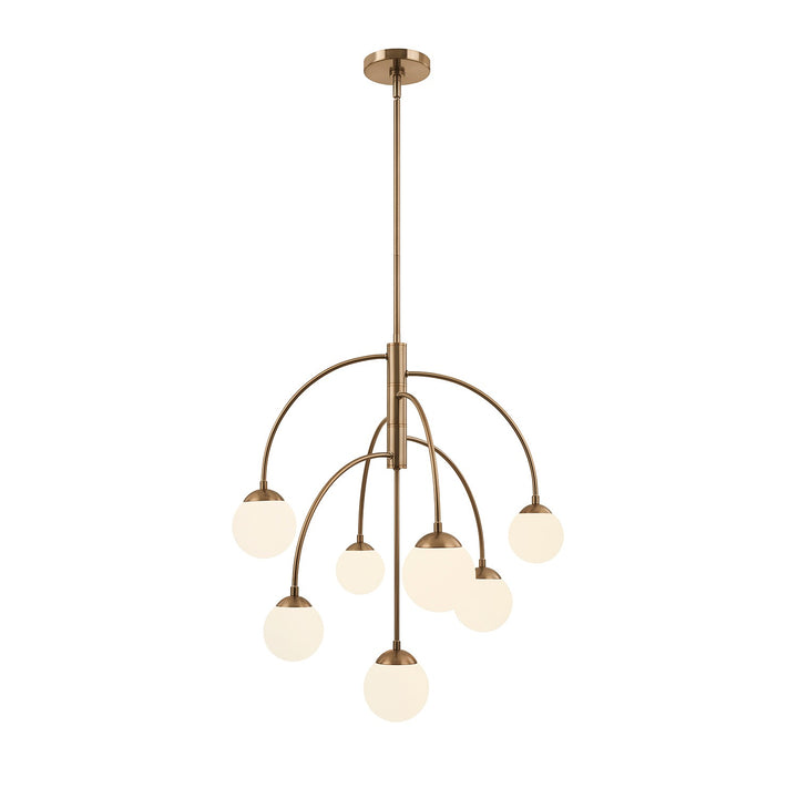 Justice Designs - FSN-9013-ETCH-BRSS - Seven Light Chandelier - Fusion - Brushed Brass
