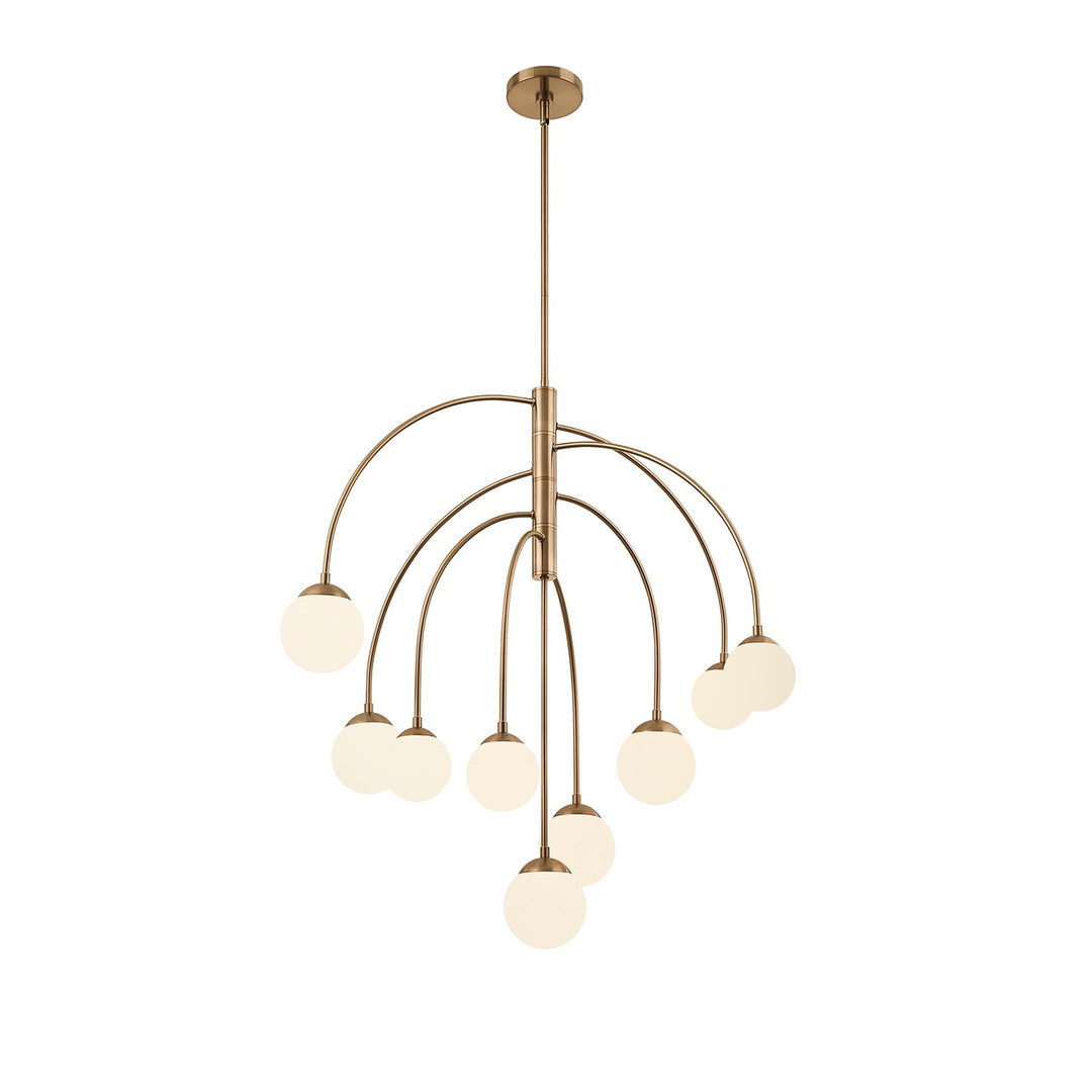 Justice Designs - FSN-9014-ETCH-BRSS - Nine Light Chandelier - Fusion - Brushed Brass
