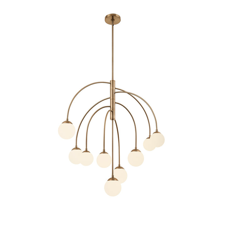 Justice Designs - FSN-9014-ETCH-BRSS - Nine Light Chandelier - Fusion - Brushed Brass