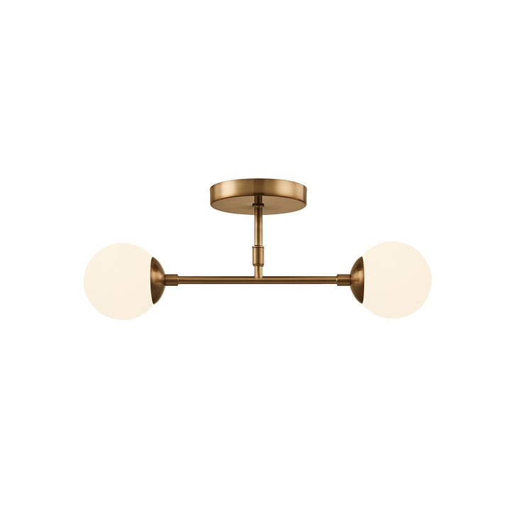 Justice Designs - FSN-9019-ETCH-BRSS - Two Light Semi-Flush Mount - Fusion - Brushed Brass
