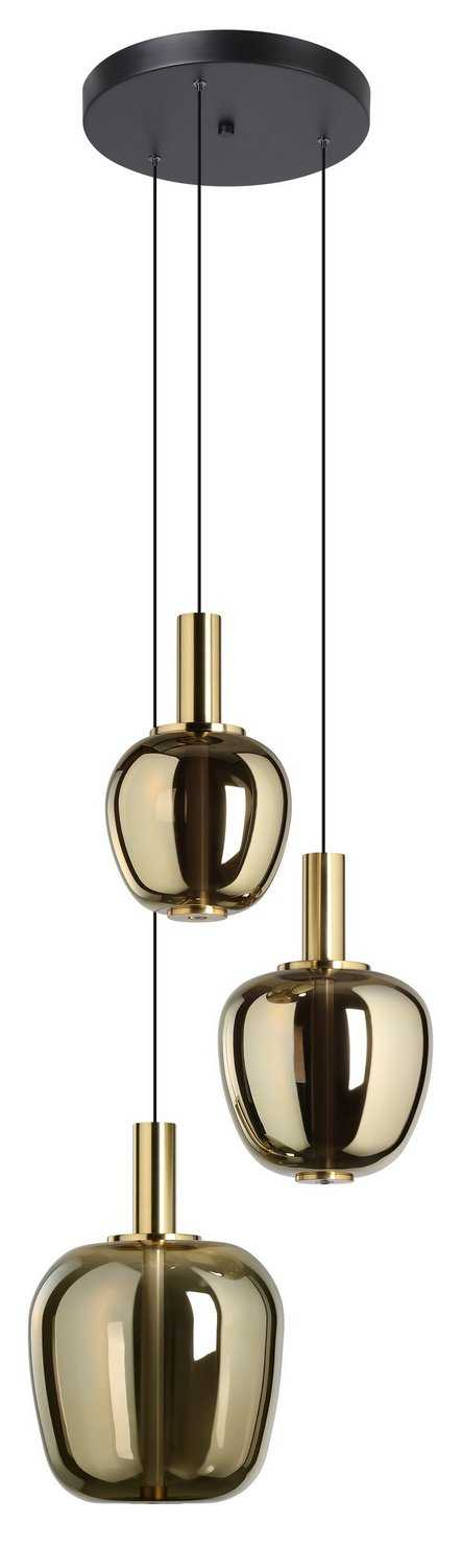 Fruitera LED Pendant in Black, Brushed Gold Eglo Canada