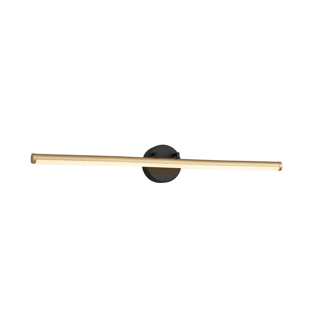 Justice Designs - NSH-9117-MBBR - LED Linear Wall/Bath - No Shade Material - Matte Black w/ Brass Accents