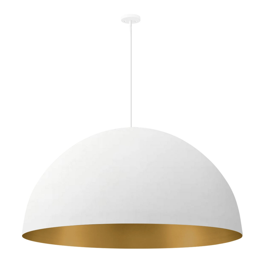 Justice Designs - NSH-9848-MTGD - Ten Light Pendant - No Shade Material - Matte White with Champagne Gold Interior