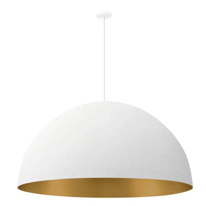 Justice Designs - NSH-9848-MTGD - Ten Light Pendant - No Shade Material - Matte White with Champagne Gold Interior