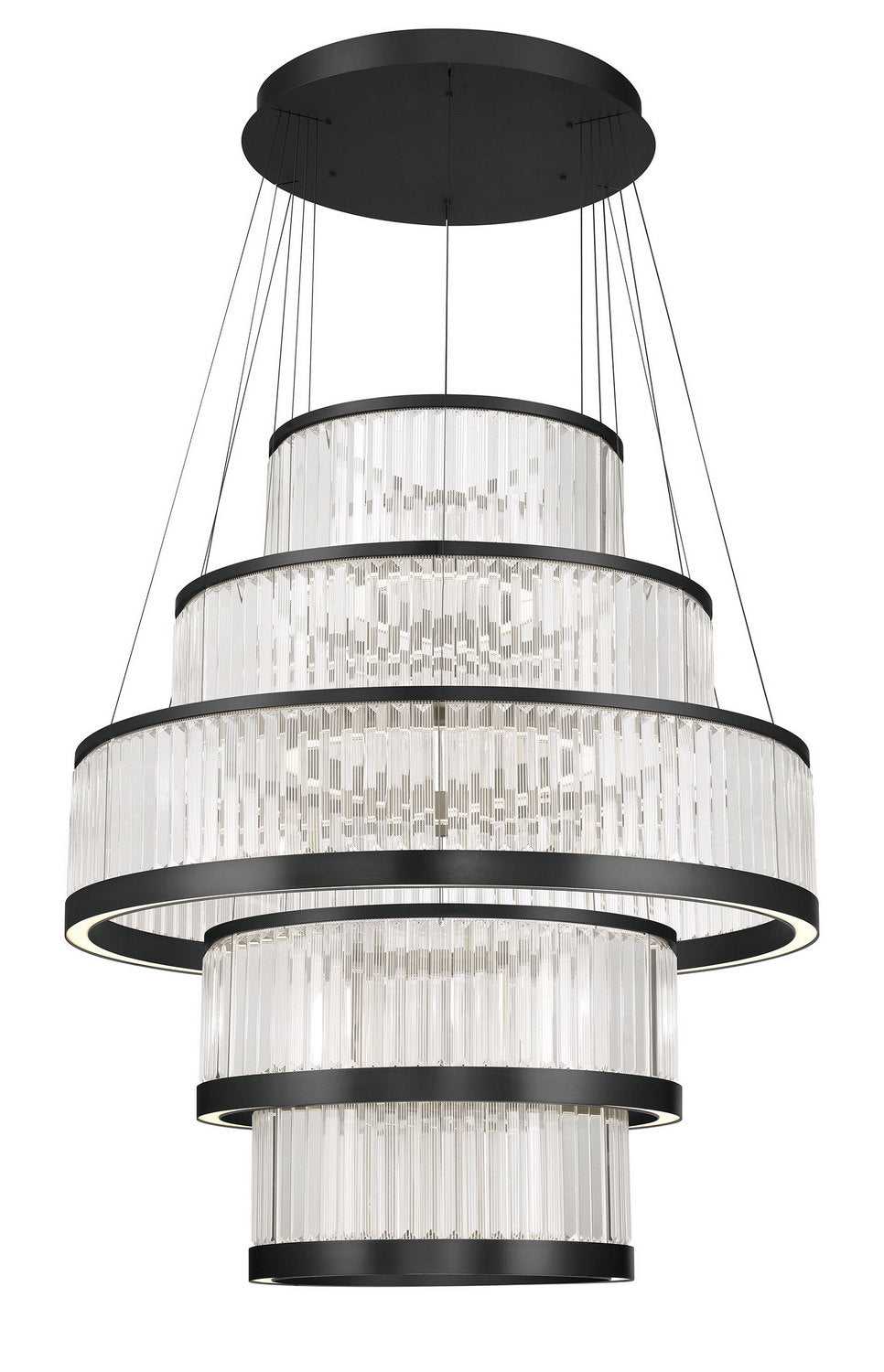Empra LED Chandelier in Matte Black Eurofase Canada