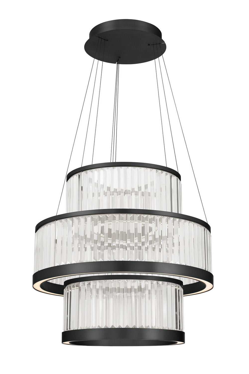 Empra LED Chandelier in Matte Black Eurofase Canada