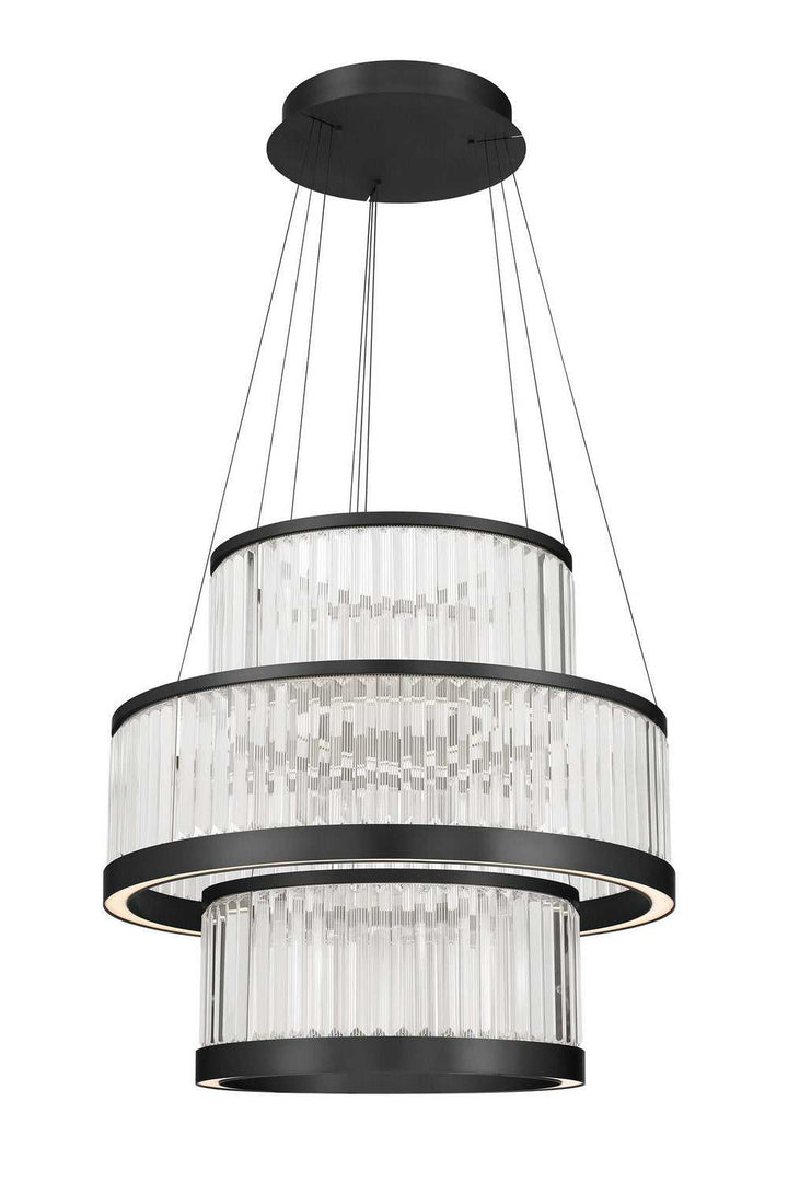Empra LED Chandelier in Matte Black Eurofase Canada