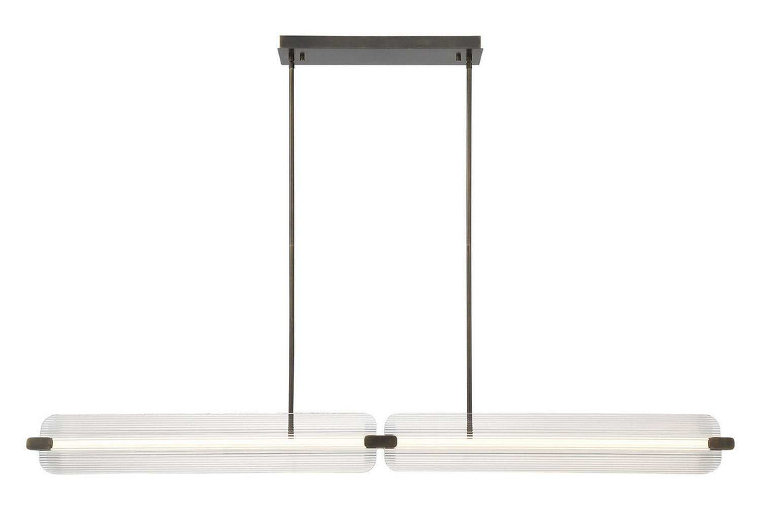 Neoness LED Linear Chandelier in Weathered Brass Eurofase Canada