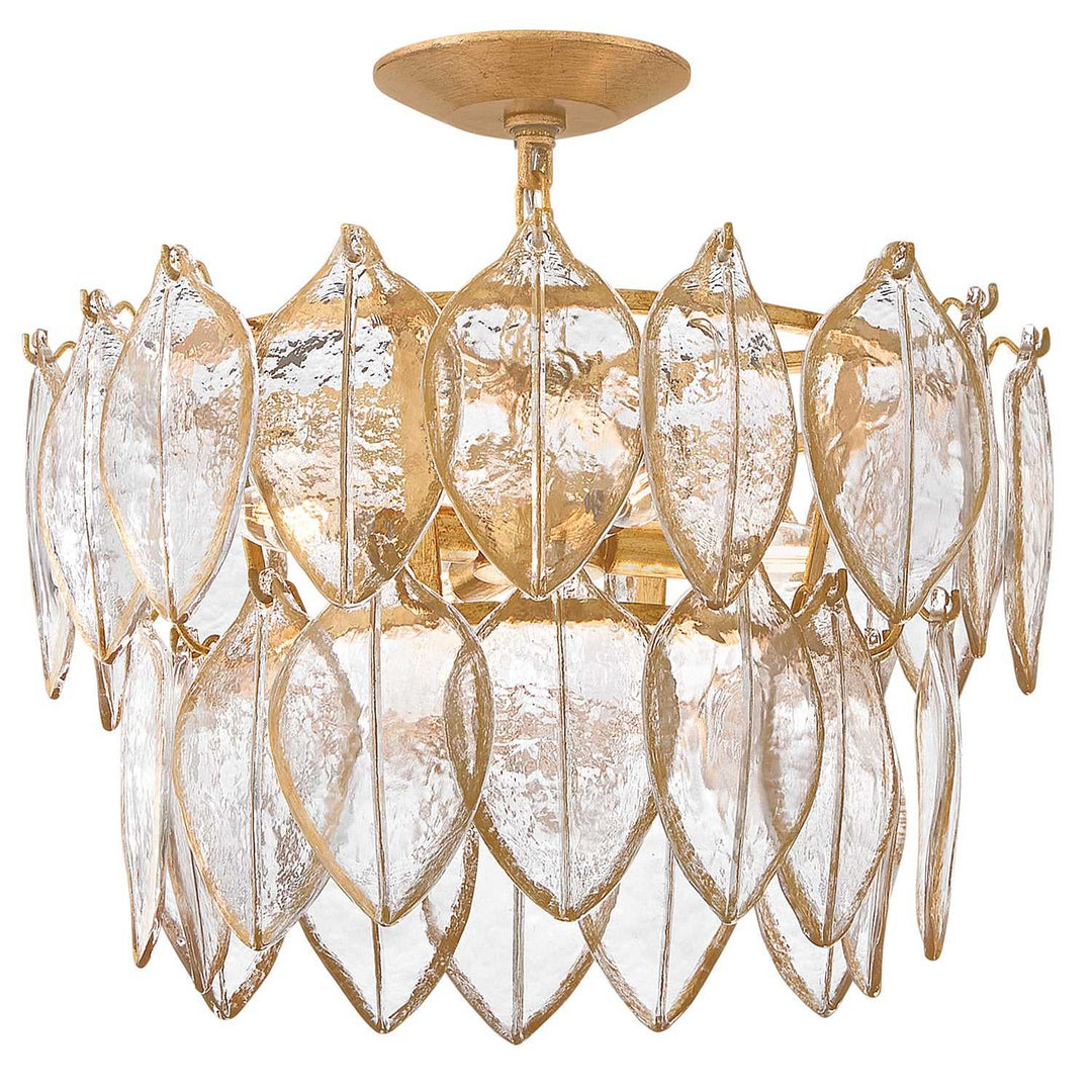 Amira LED Convertible Semi Flush in Distressed Brass Fredrick Ramond Canada
