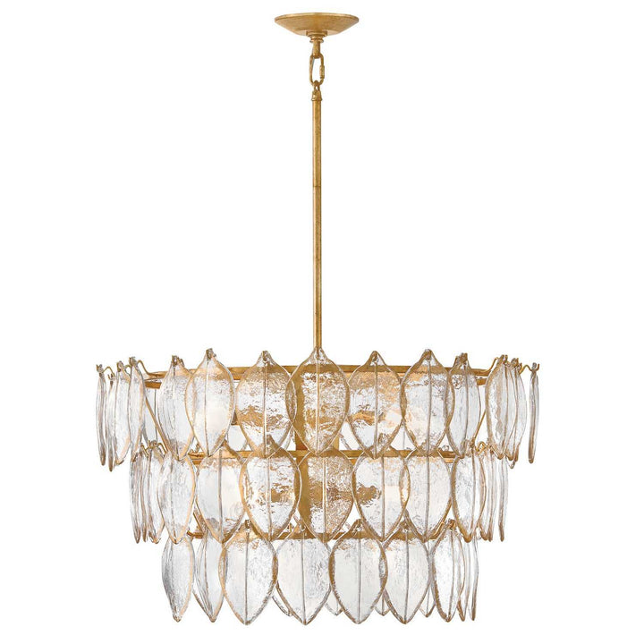 Amira LED Chandelier in Distressed Brass Fredrick Ramond Canada