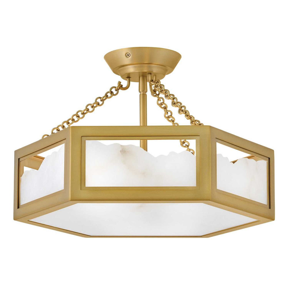 Veleta LED Semi Flush Mount in Lacquered Brass Fredrick Ramond Canada