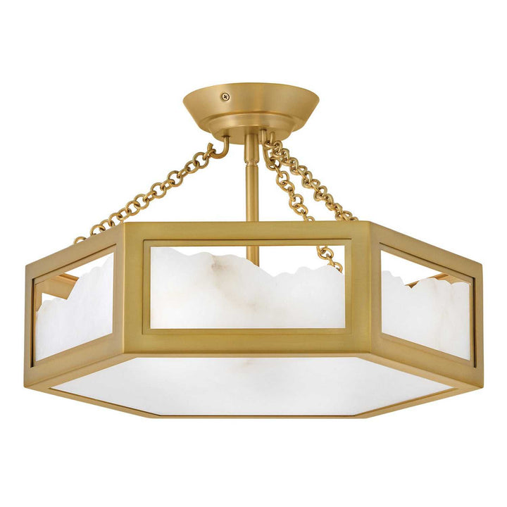 Veleta LED Semi Flush Mount in Lacquered Brass Fredrick Ramond Canada