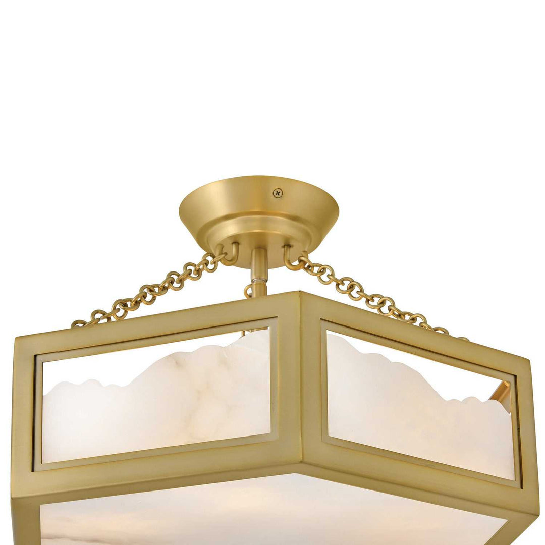 Veleta LED Semi Flush Mount in Lacquered Brass Fredrick Ramond Canada
