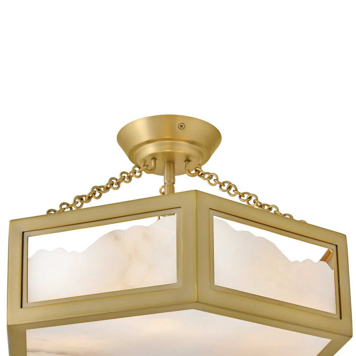 Veleta LED Semi Flush Mount in Lacquered Brass Fredrick Ramond Canada