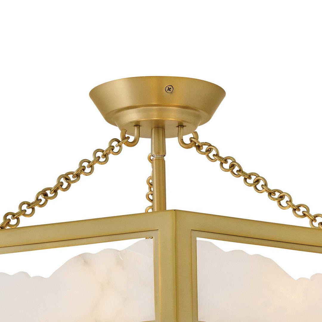 Veleta LED Semi Flush Mount in Lacquered Brass Fredrick Ramond Canada