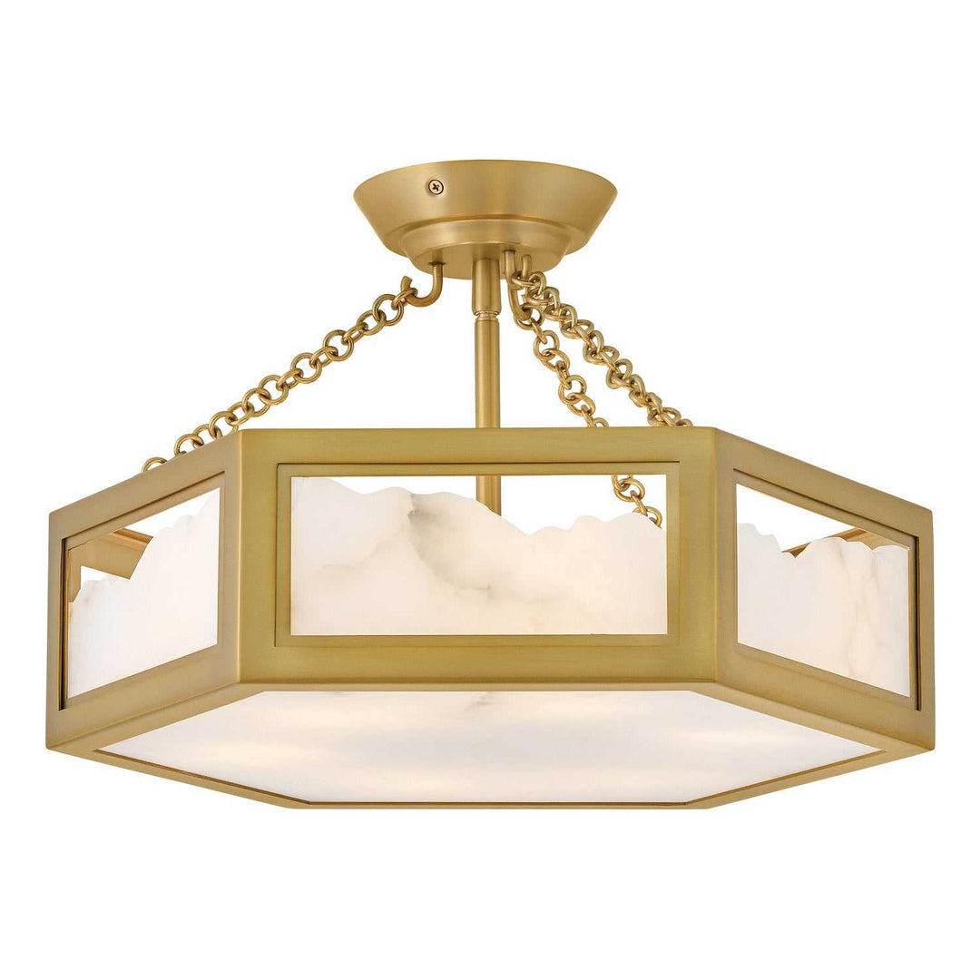 Veleta LED Semi Flush Mount in Lacquered Brass Fredrick Ramond Canada