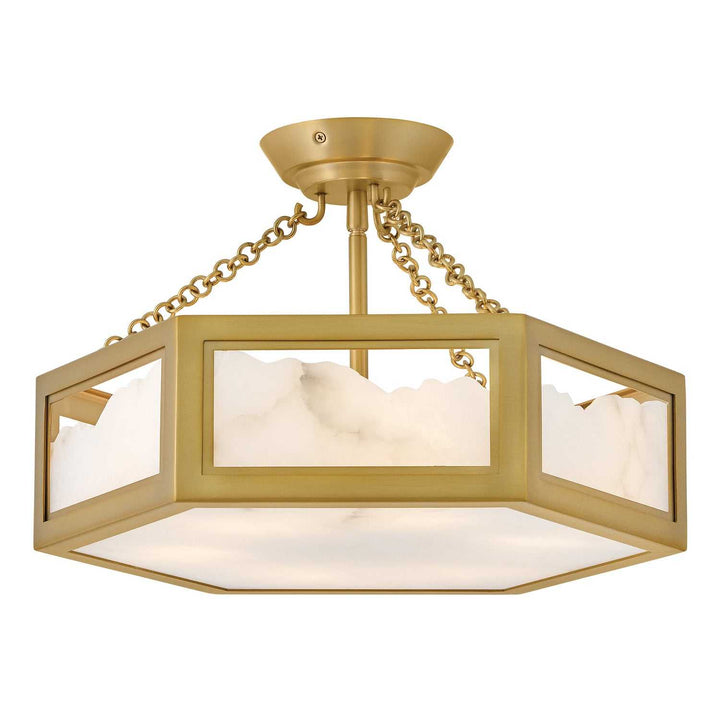 Veleta LED Semi Flush Mount in Lacquered Brass Fredrick Ramond Canada