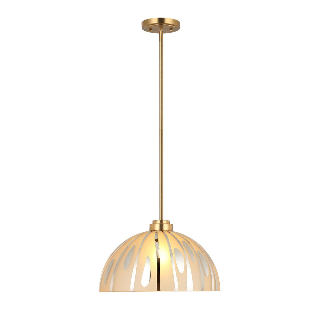 Chroman Empire One Light Pendant in Satin Gold Varaluz
