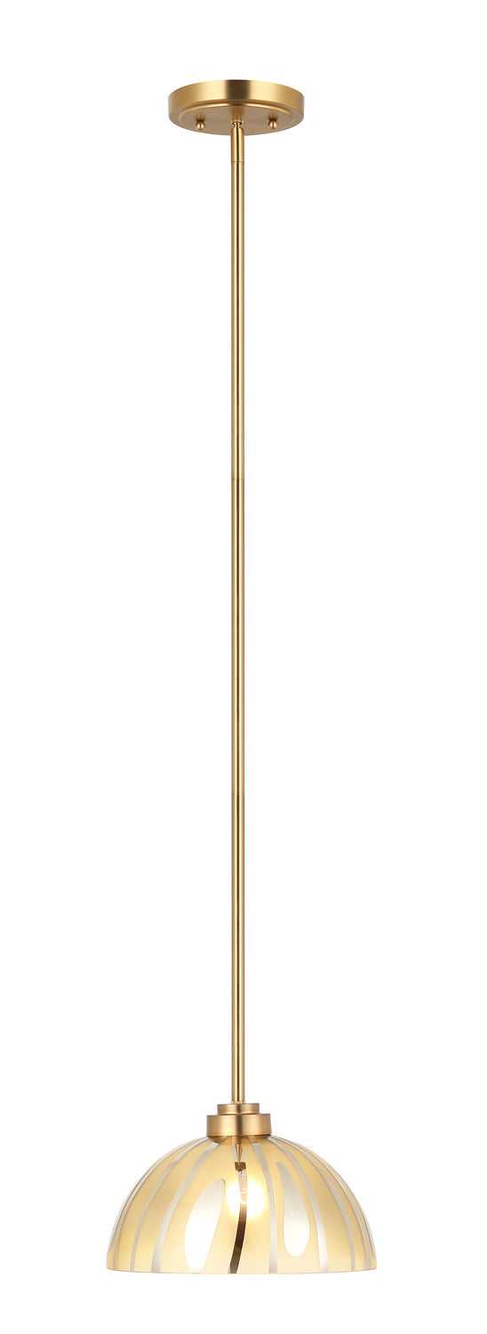 Chroman Empire One Light Pendant in Satin Gold Varaluz