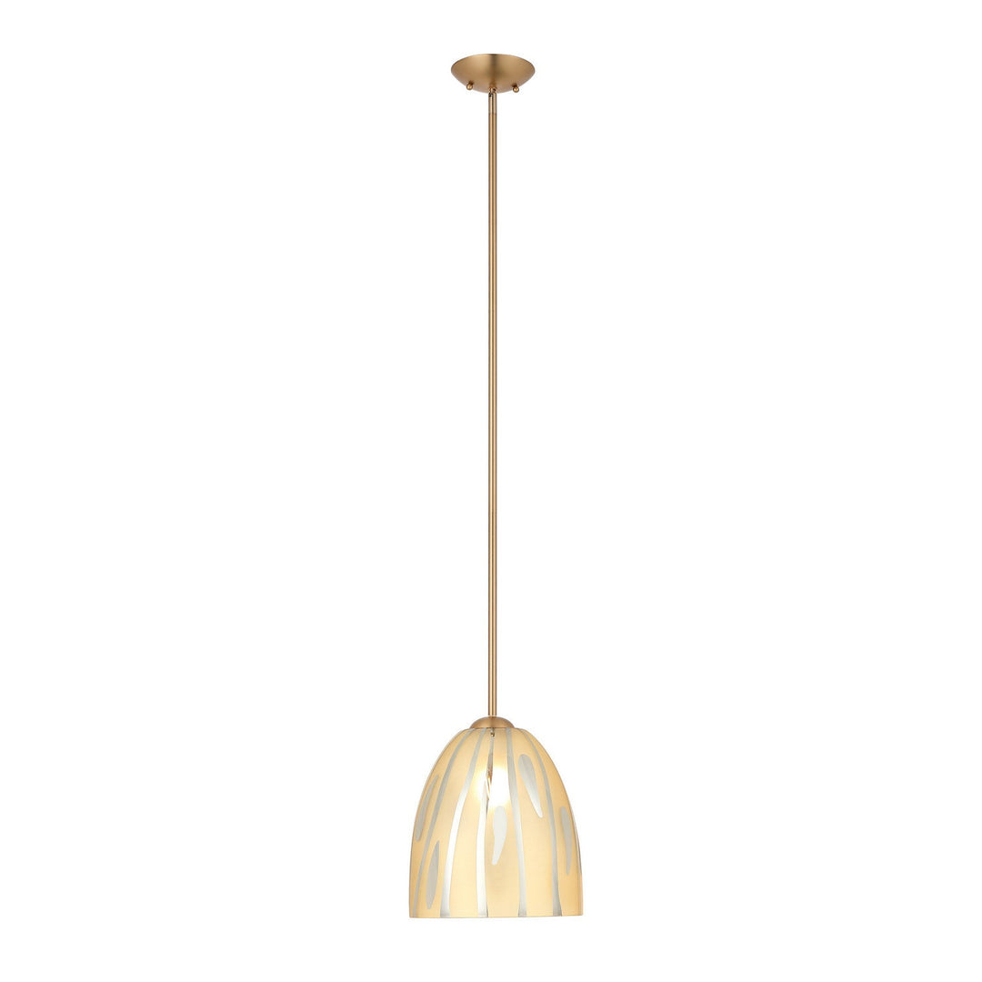 Chroman Empire One Light Pendant in Satin Gold Varaluz