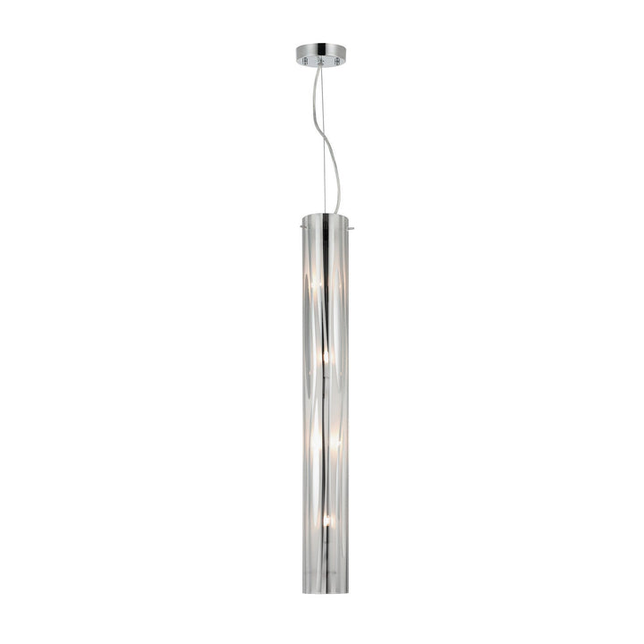 Chroman Empire Four Light Pendant in Chrome Varaluz