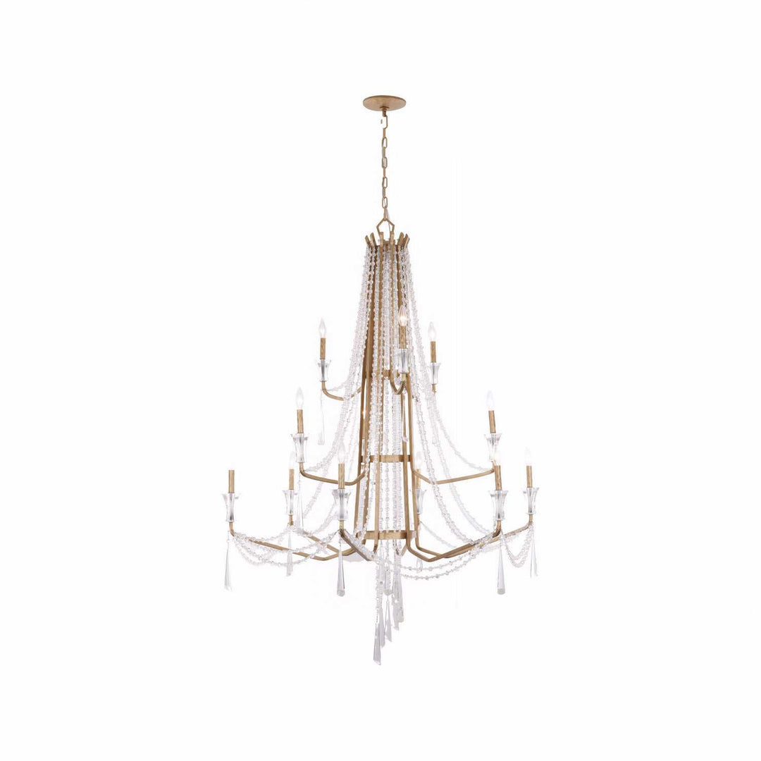 Barcelona 12 Light Chandelier in Brass Kisser Varaluz