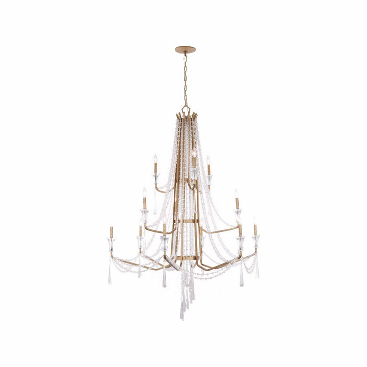 Barcelona 12 Light Chandelier in Brass Kisser Varaluz