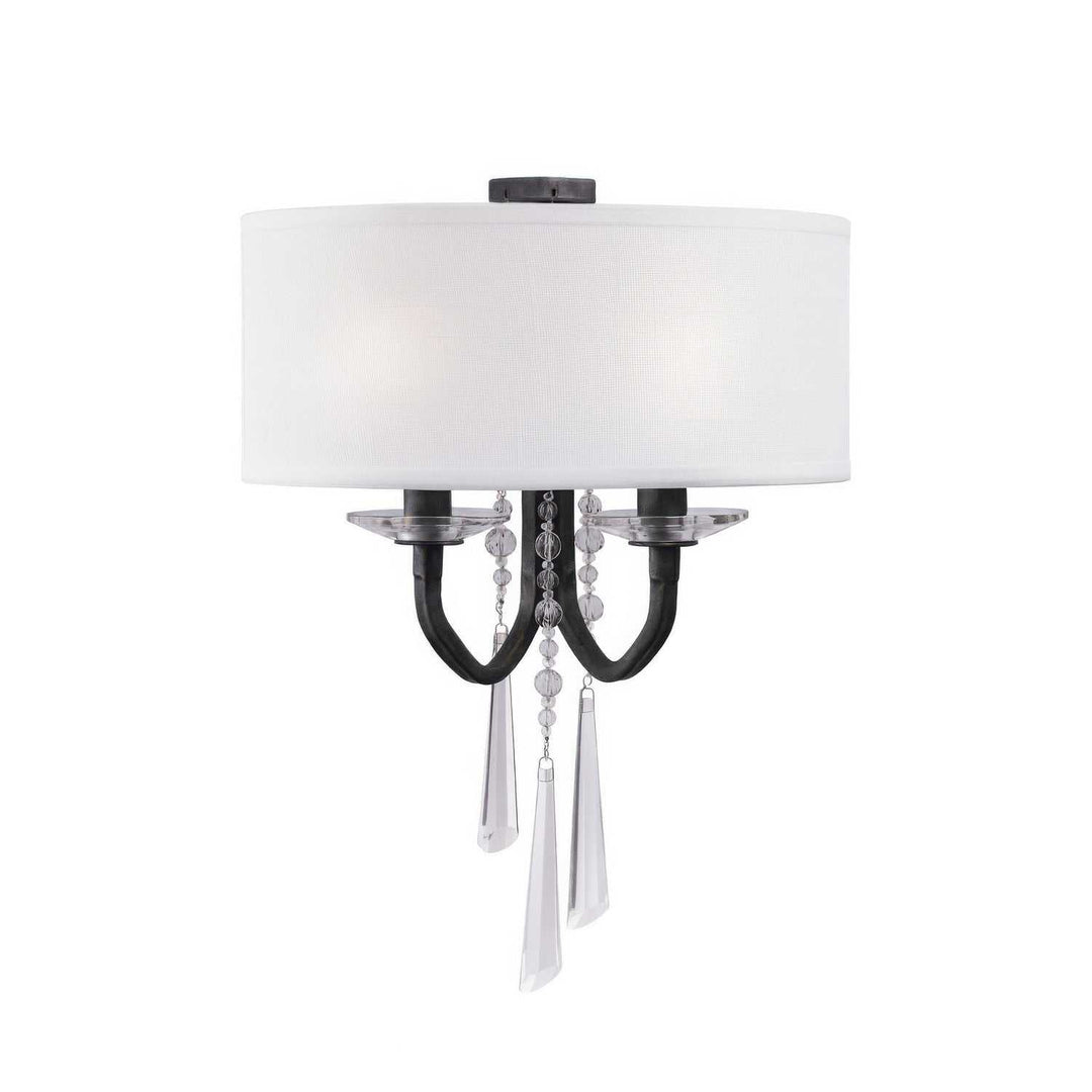 Barcelona Two Light Wall Sconce in Black Varaluz