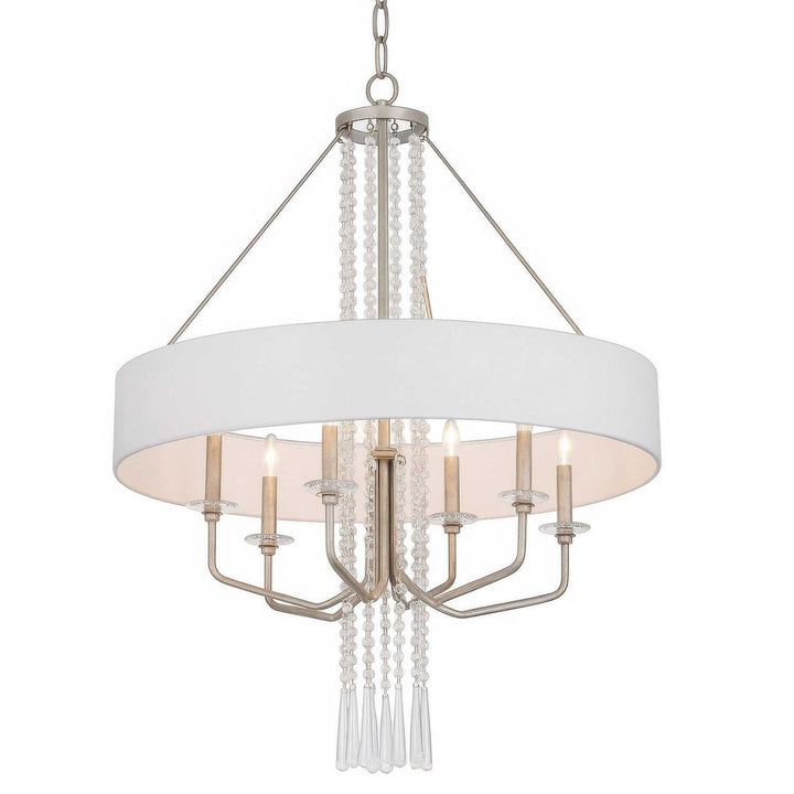 Barcelona Six Light Pendant in Transcend Silver Varaluz