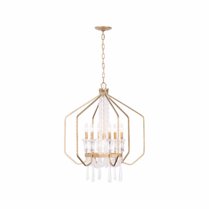 Barcelona Seven Light Pendant in Brass Kisser Varaluz