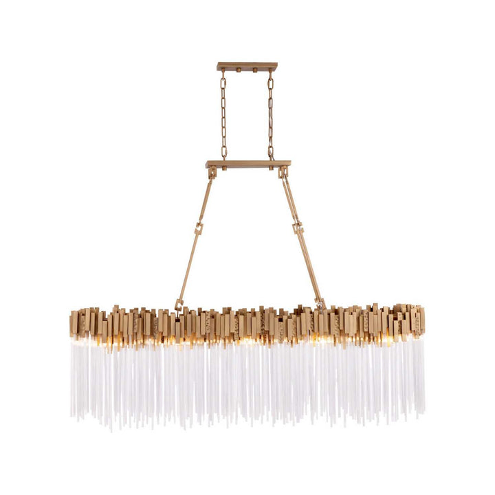 Matrix Ten Light Linear Pendant in Havana Gold Varaluz