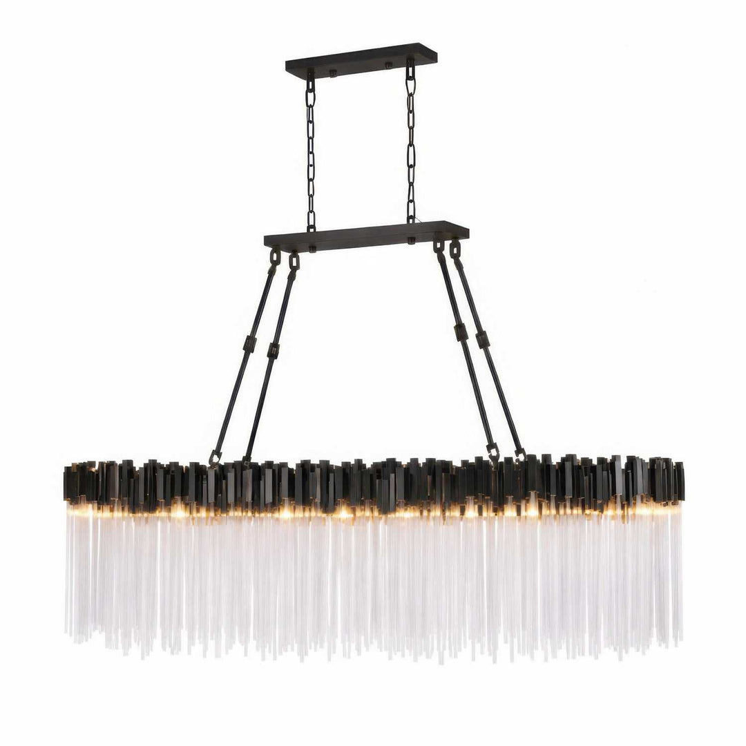 Matrix Ten Light Linear Pendant in Matte Black/French Gold Varaluz