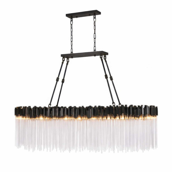 Matrix Ten Light Linear Pendant in Matte Black/French Gold Varaluz