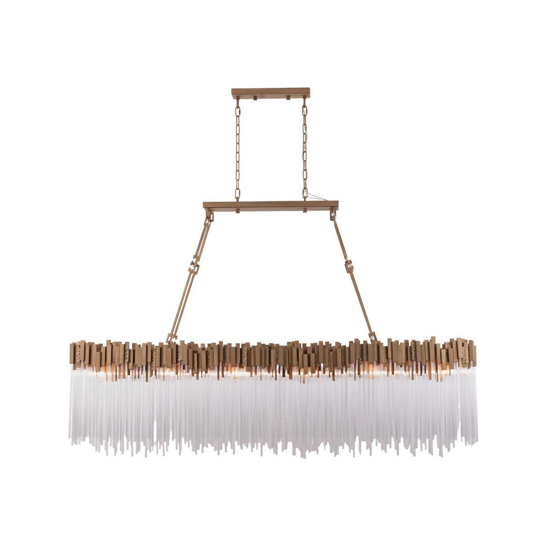Matrix 12 Light Linear Chandelier in Havana Gold Varaluz