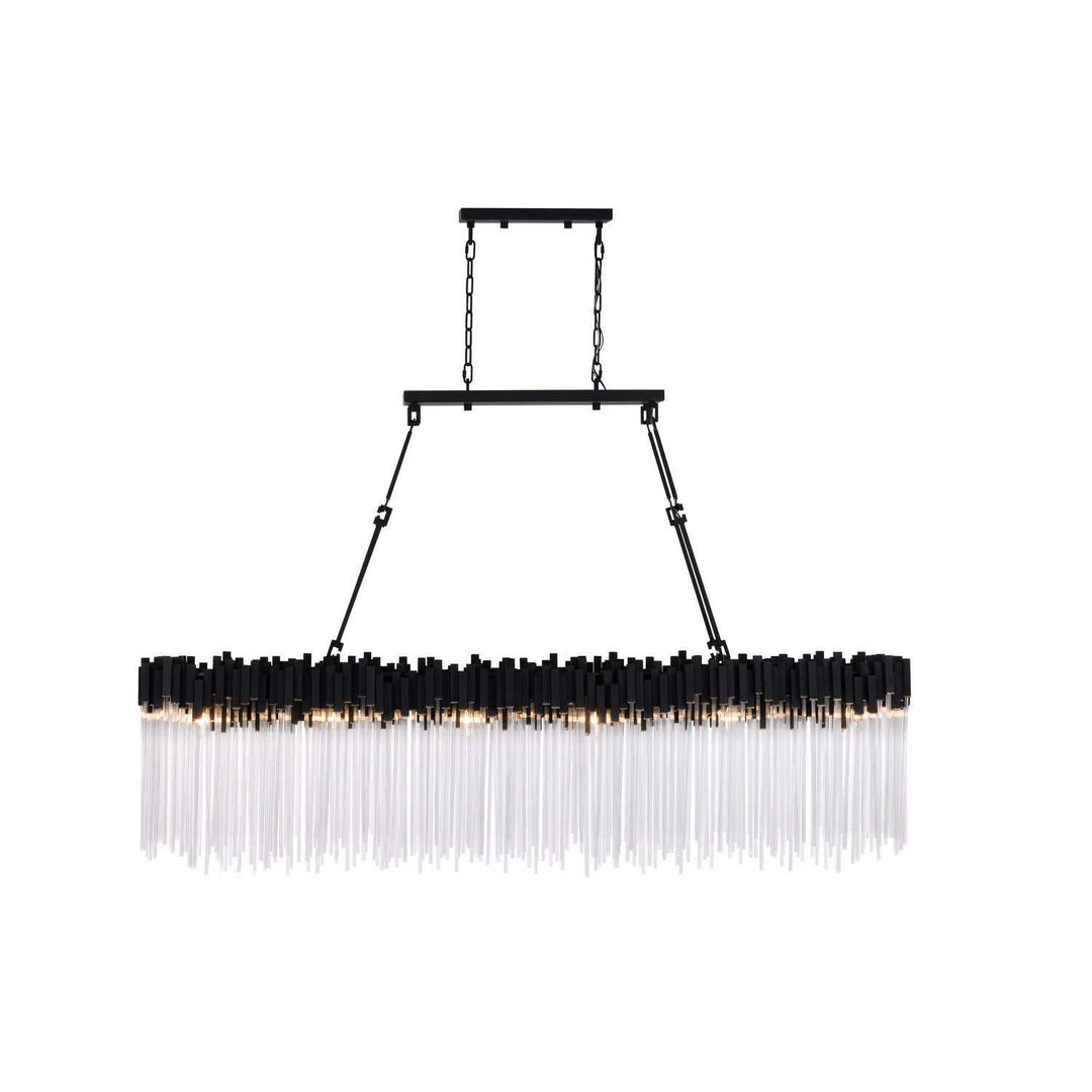 Matrix 12 Light Linear Chandelier in Matte Black/French Gold Varaluz