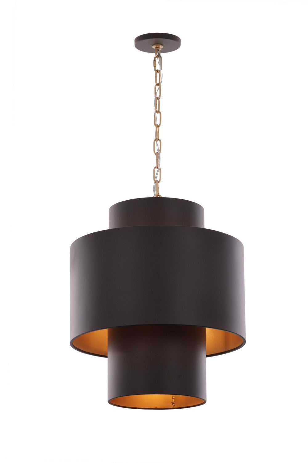 Cannery Four Light Pendant in Dark Bronze / French Gold Varaluz