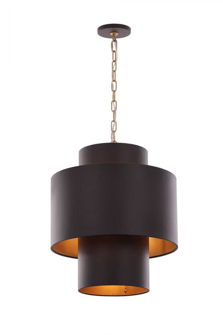 Cannery Four Light Pendant in Dark Bronze / French Gold Varaluz