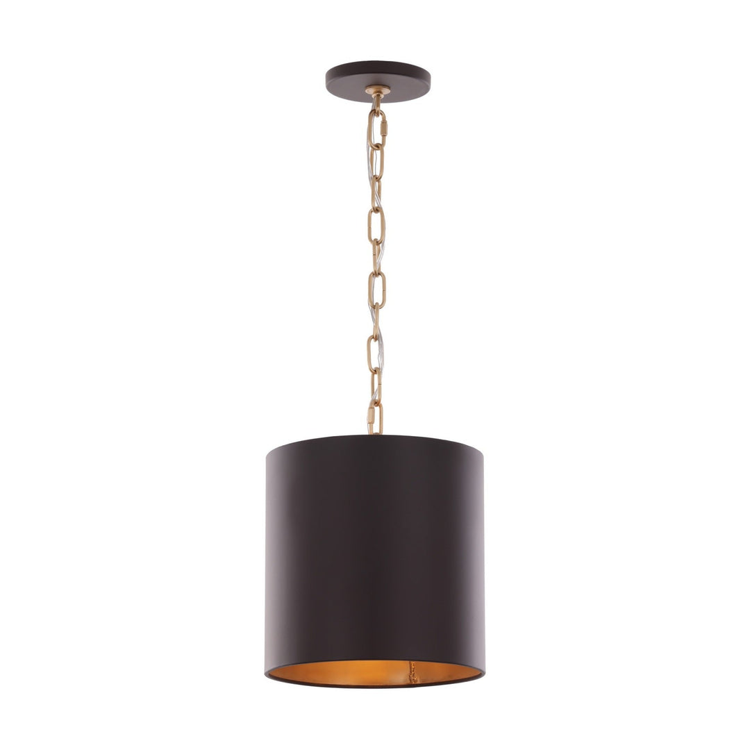 Cannery One Light Pendant in Dark Bronze / French Gold Varaluz