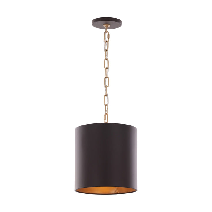 Cannery One Light Pendant in Dark Bronze / French Gold Varaluz