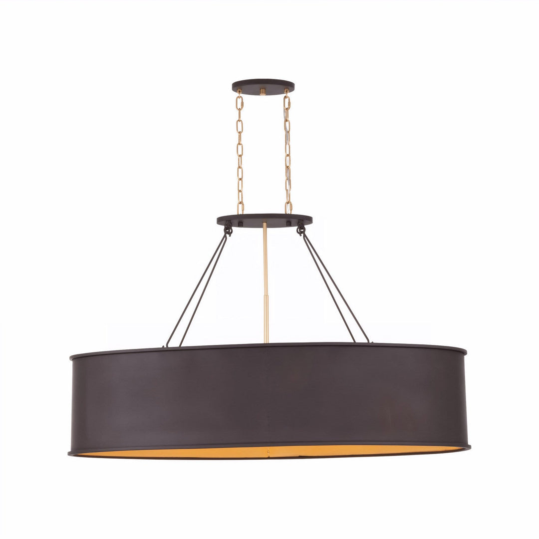 Cannery Five Light Linear Pendant in Dark Bronze / French Gold Varaluz
