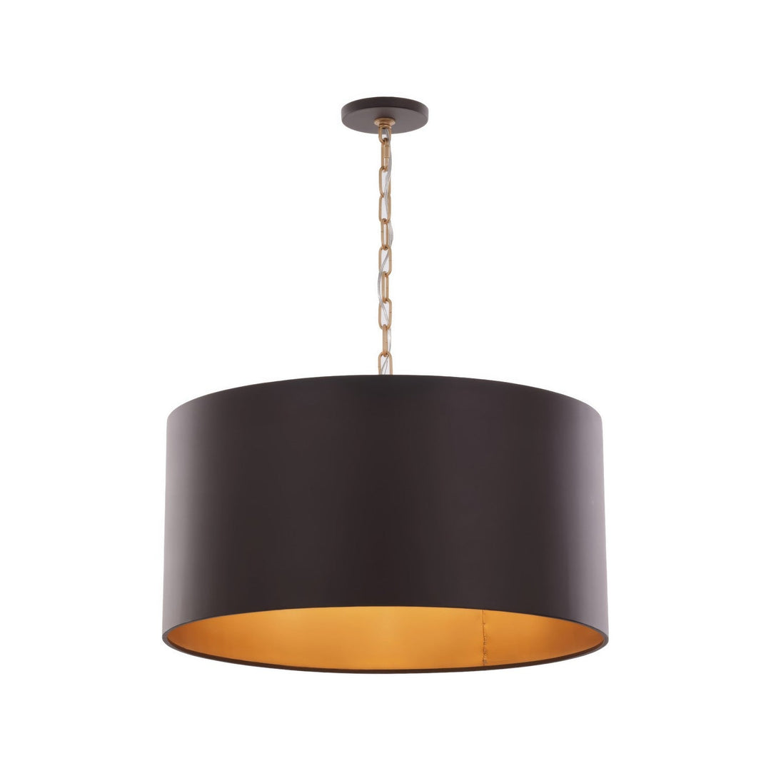 Cannery Four Light Pendant in Dark Bronze / French Gold Varaluz