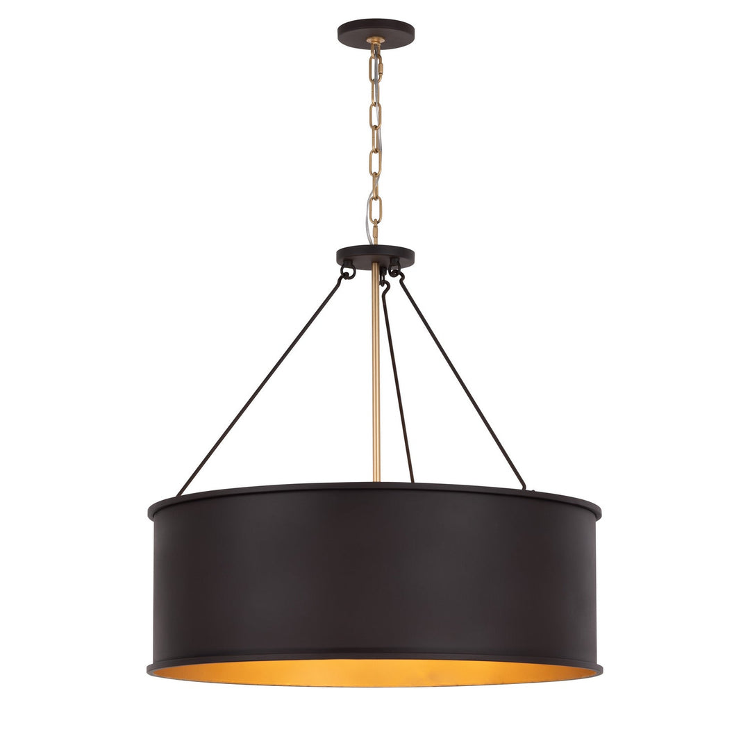 Cannery Five Light Pendant in Dark Bronze / French Gold Varaluz