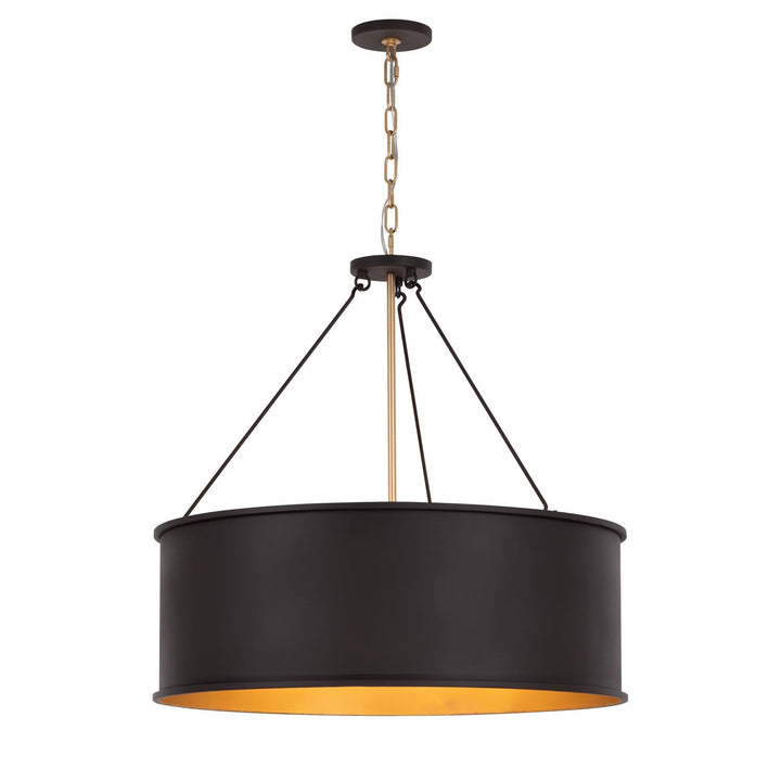 Cannery Five Light Pendant in Dark Bronze / French Gold Varaluz