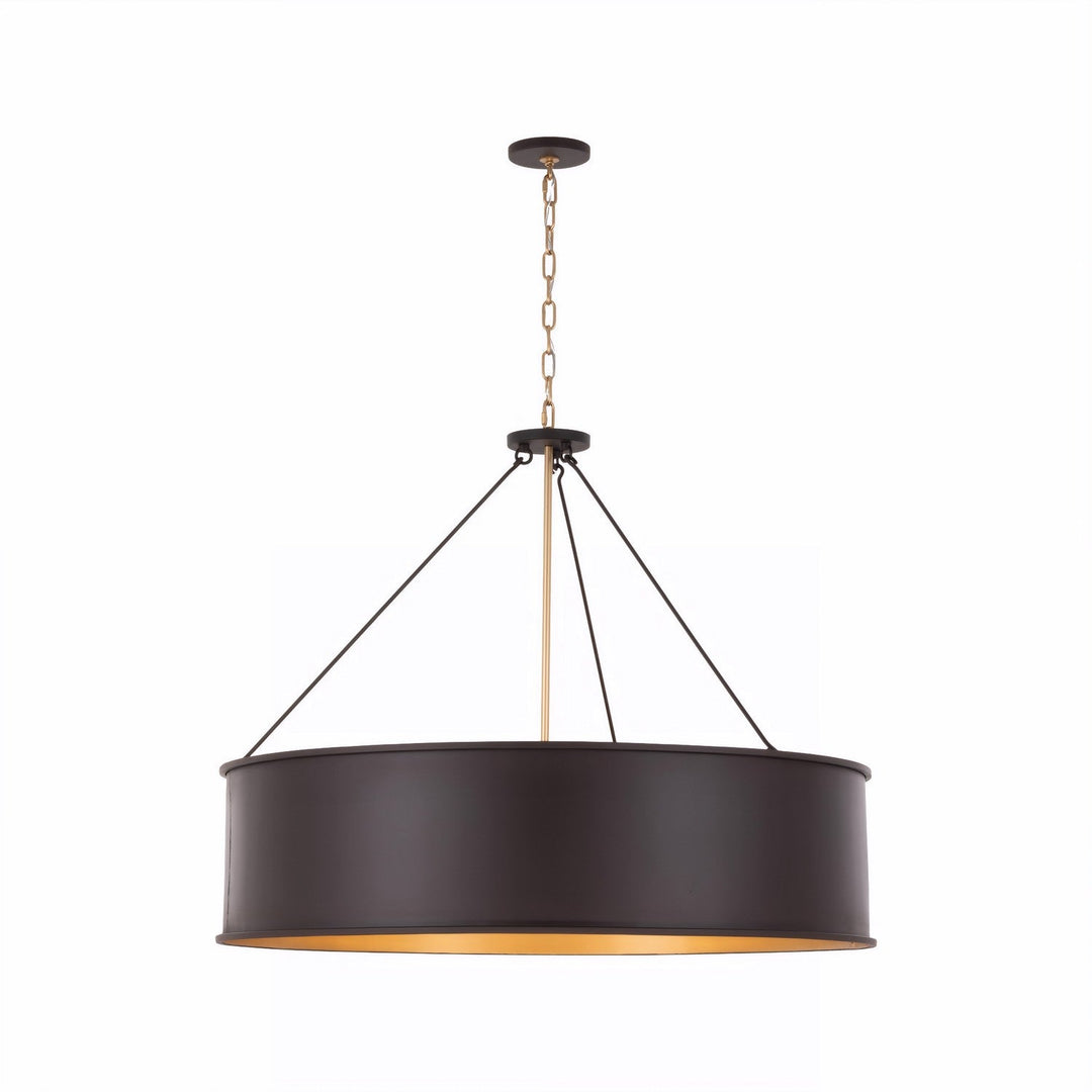 Cannery Six Light Pendant in Dark Bronze / French Gold Varaluz