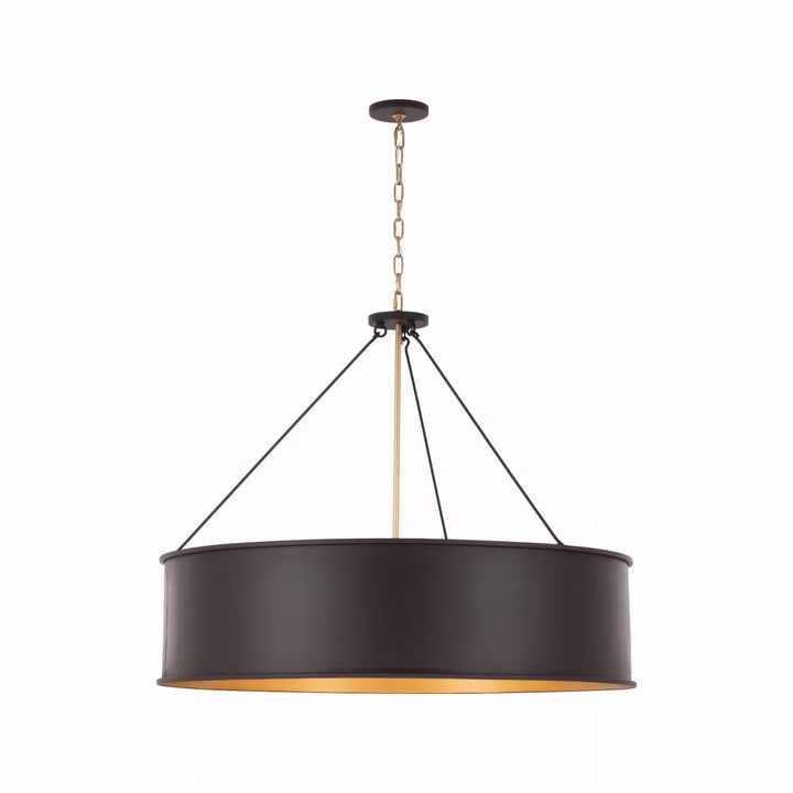 Cannery Six Light Pendant in Dark Bronze / French Gold Varaluz