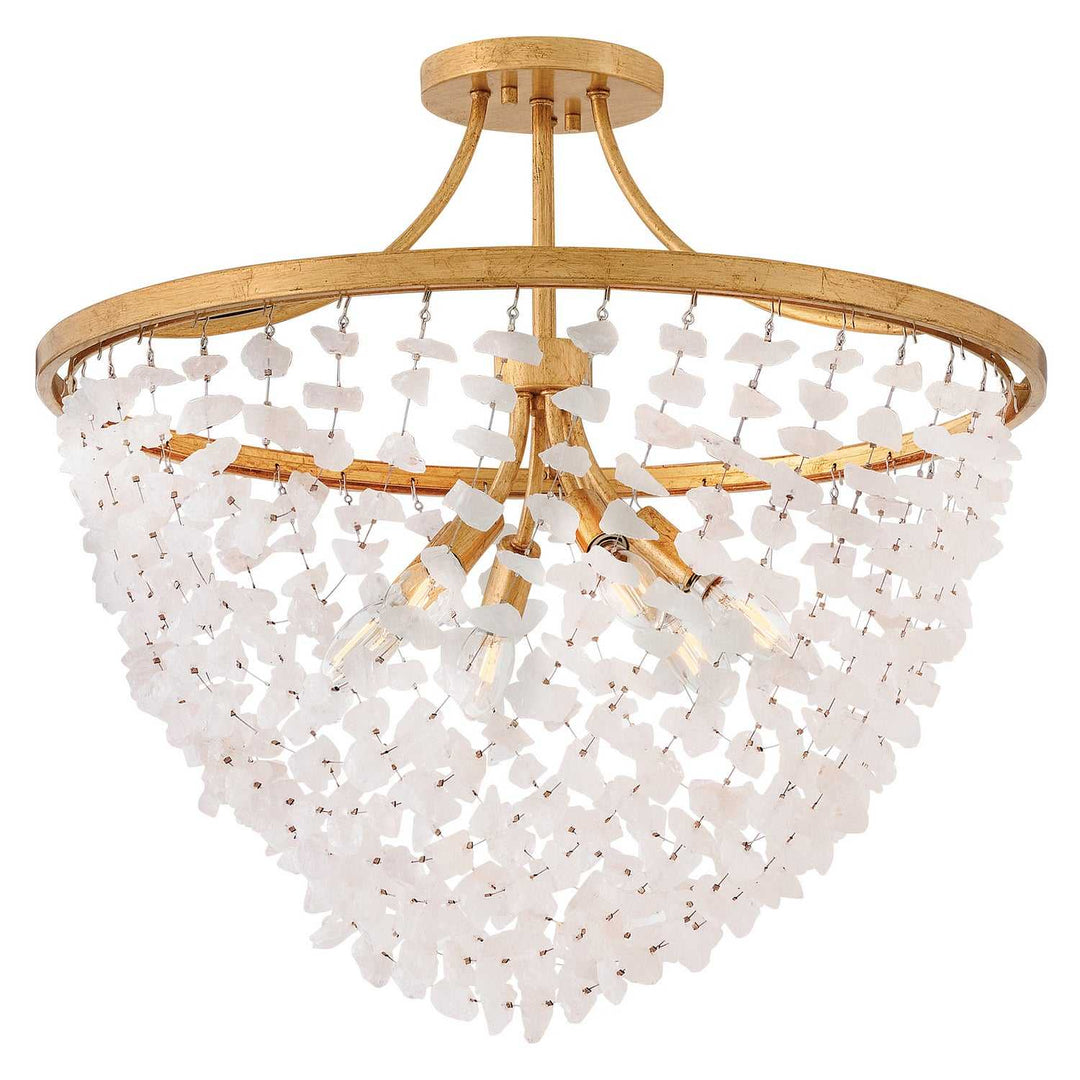 Myra LED Semi-Flush Mount in Distressed Brass Fredrick Ramond Canada