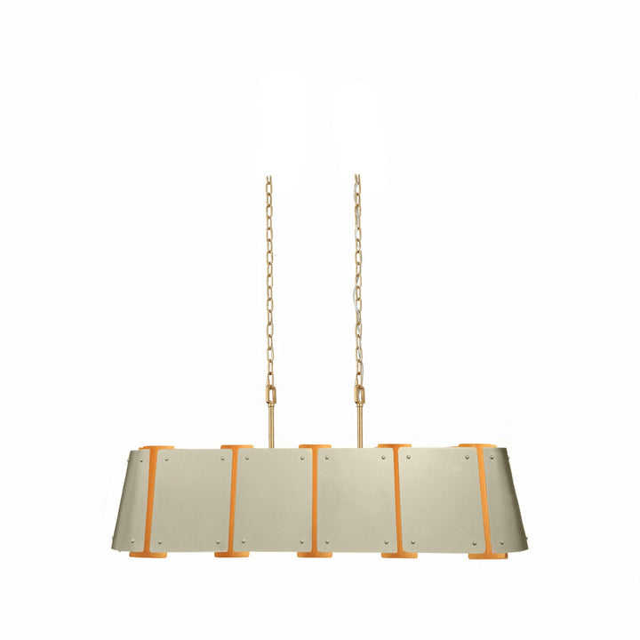 Peep Show Six Light Pendant in Sunwashed Silver/Brushed Sienna Varaluz